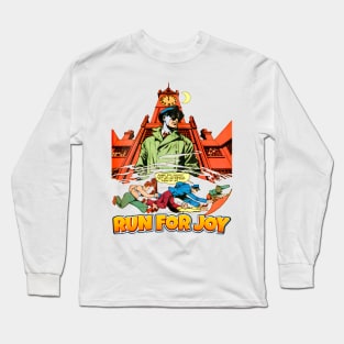 Run For Joy Midnight Comic Style vs Bullets Balow Retro Vintage Comic Long Sleeve T-Shirt